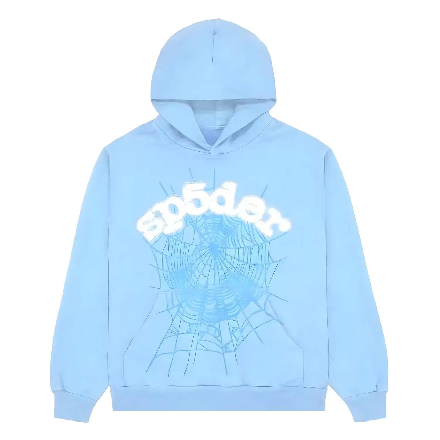 light blue sp5der hoodie